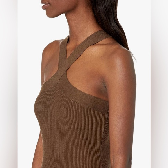 Brown One Shoulder Sheath Cocktail Dress - Picture 3 of 13
